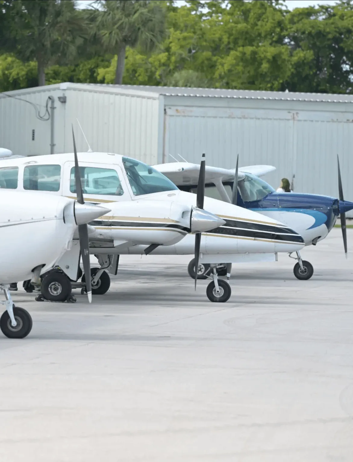 My Flight Time single-engine trainers parked on the ramp at Fort Lauderdale Executive Airport
