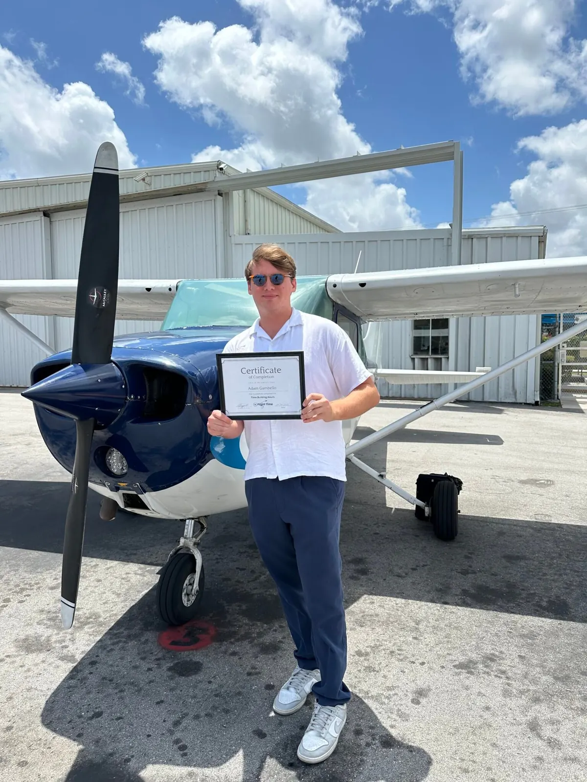 International student pilot completing an FAA license conversion at Flight Time